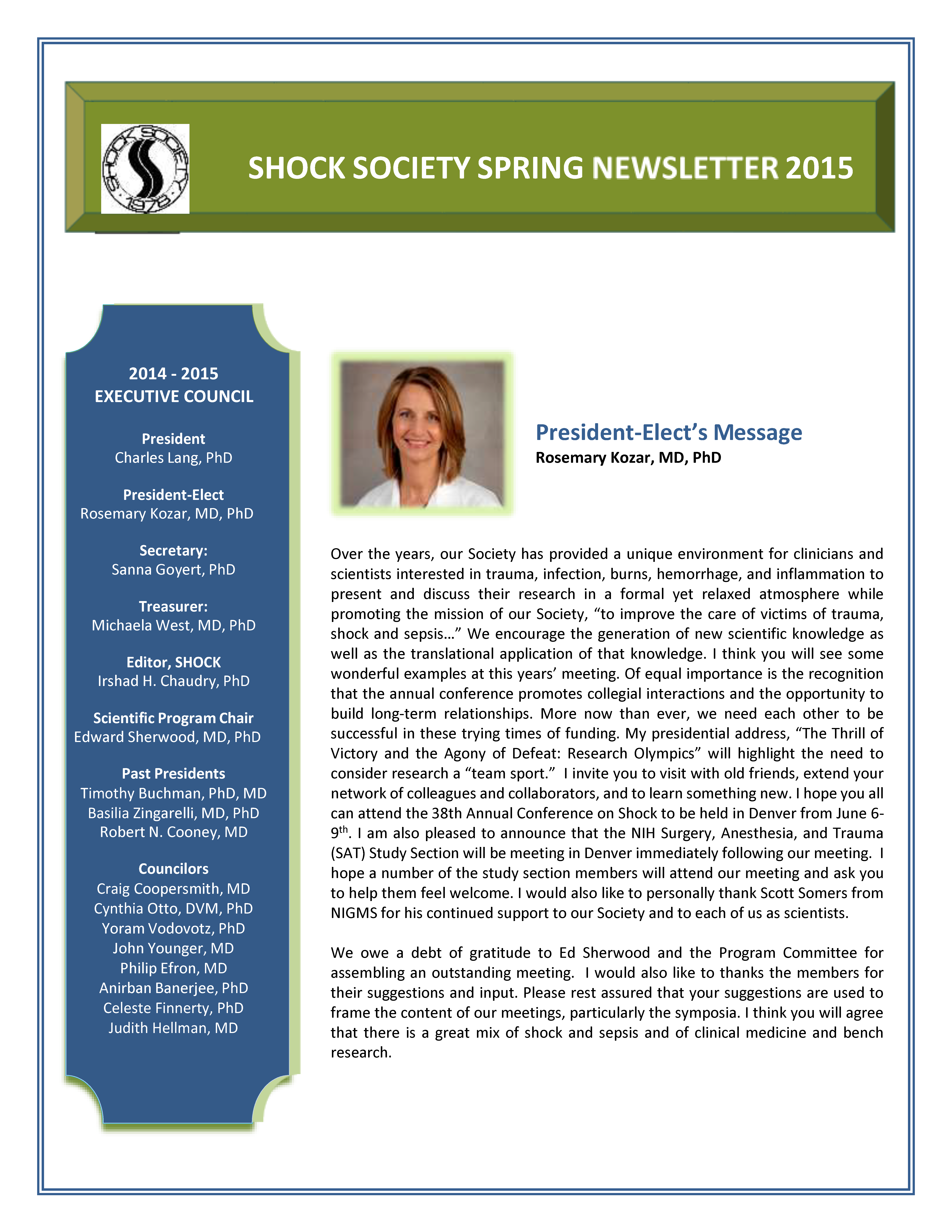 Spring 2015 Newsletter