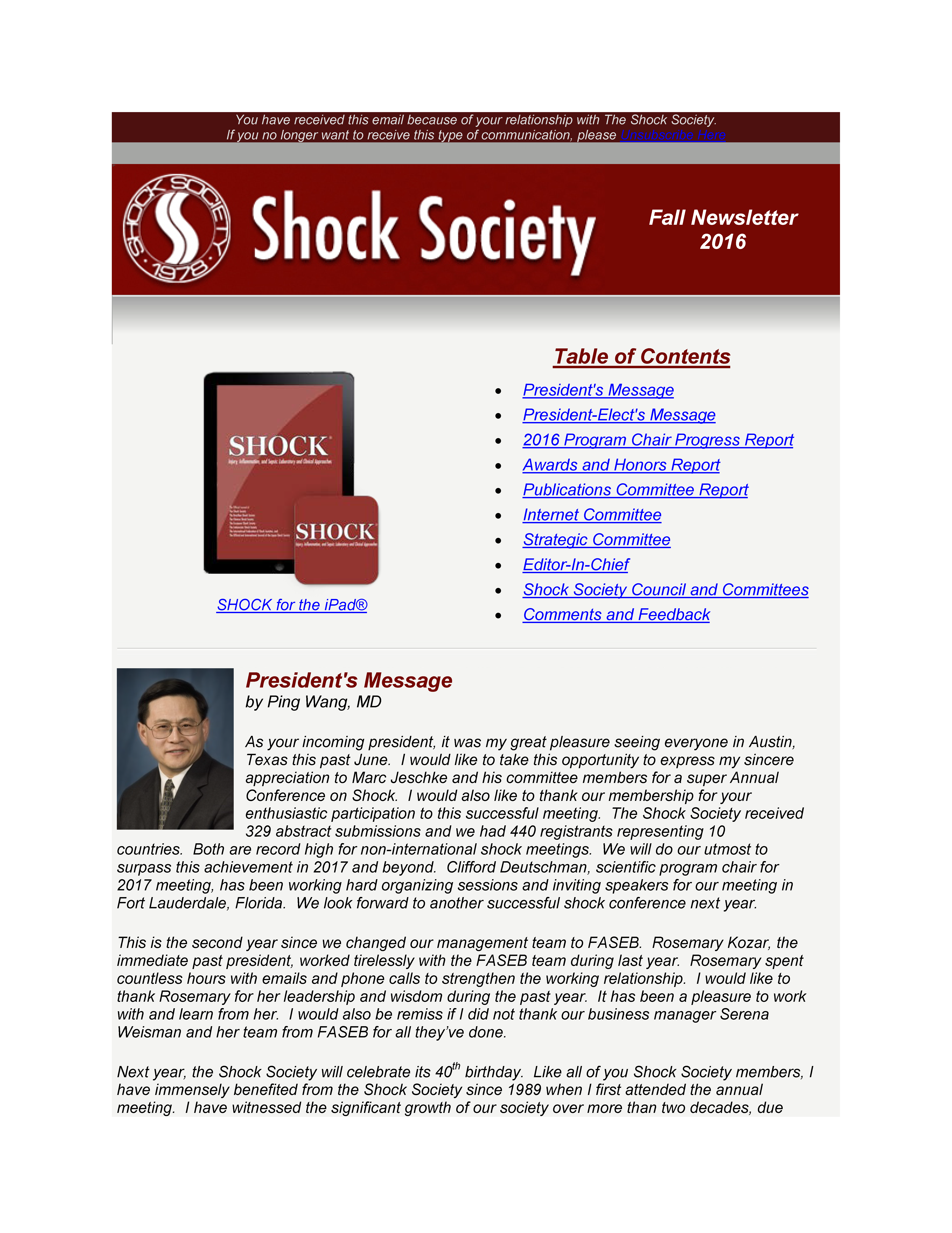 Fall 2016 Newsletter
