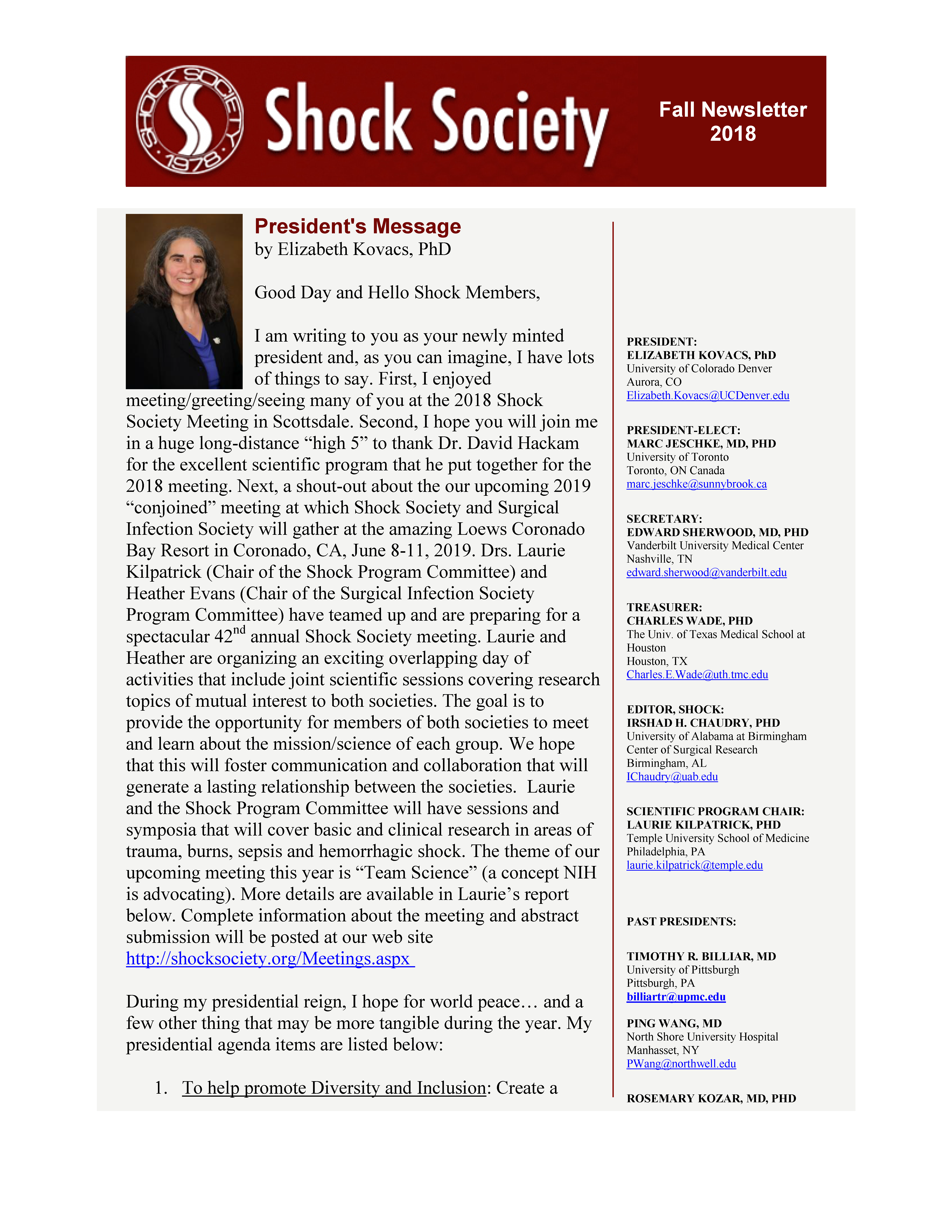 Fall 2018 Newsletter