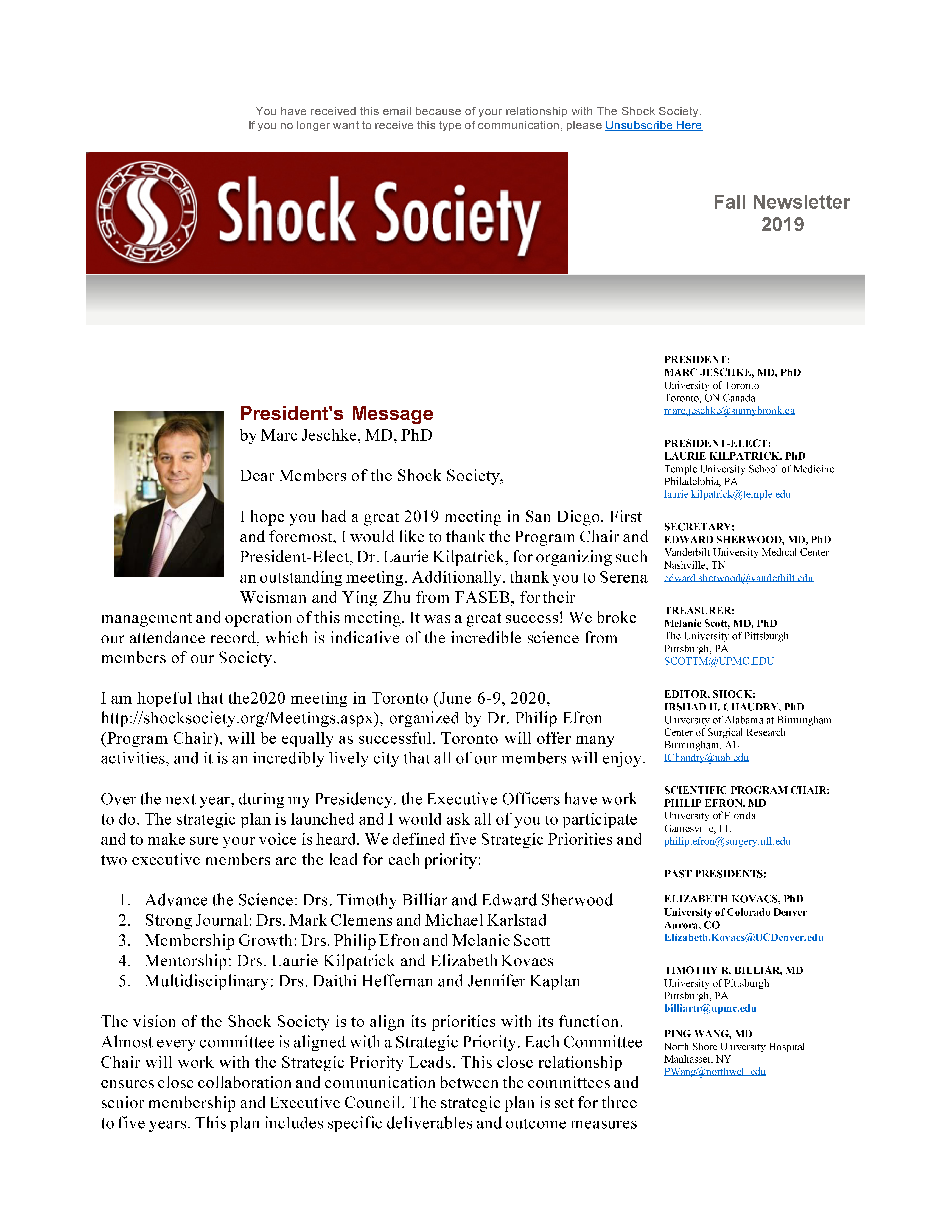 Fall 2019 Newsletter
