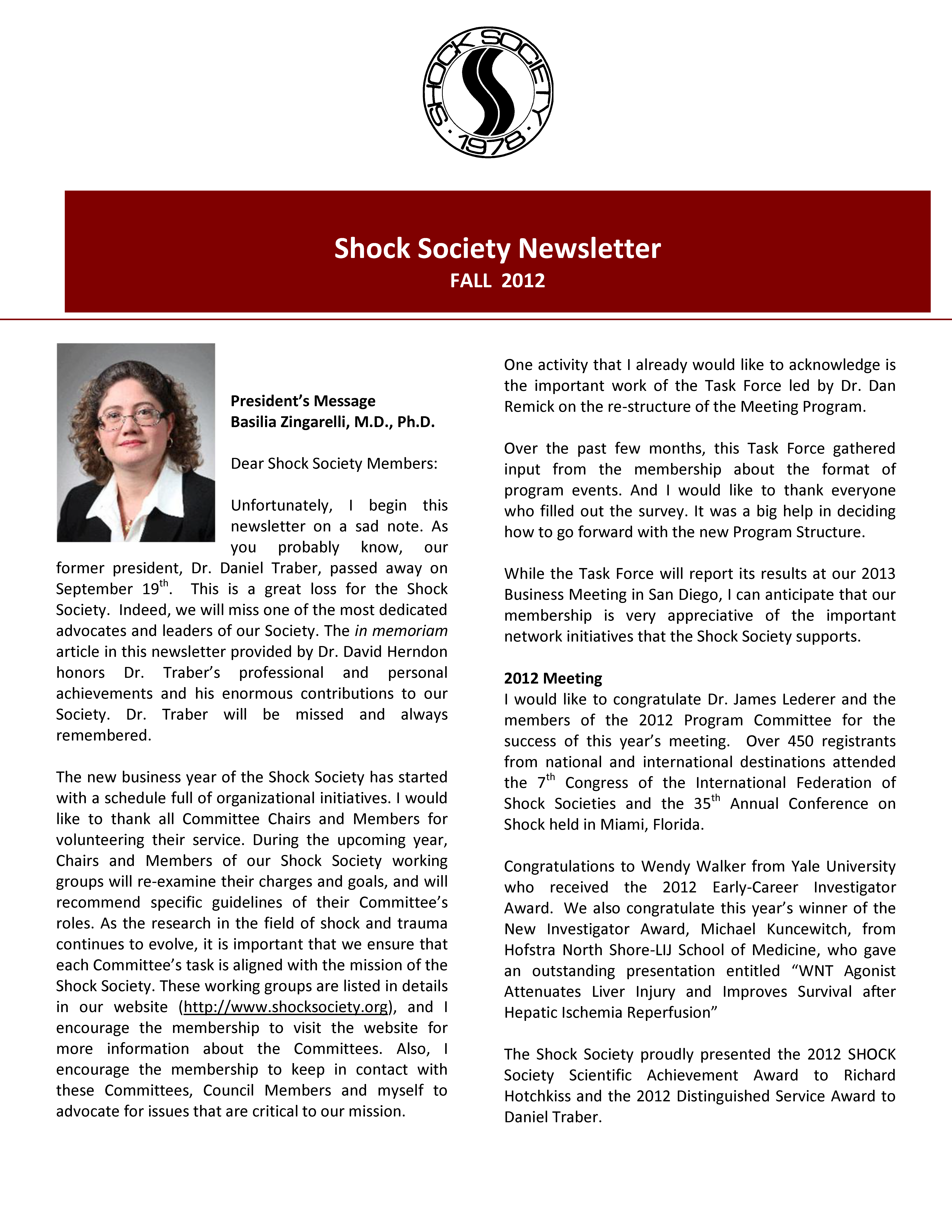 Fall 2012 Newsletter