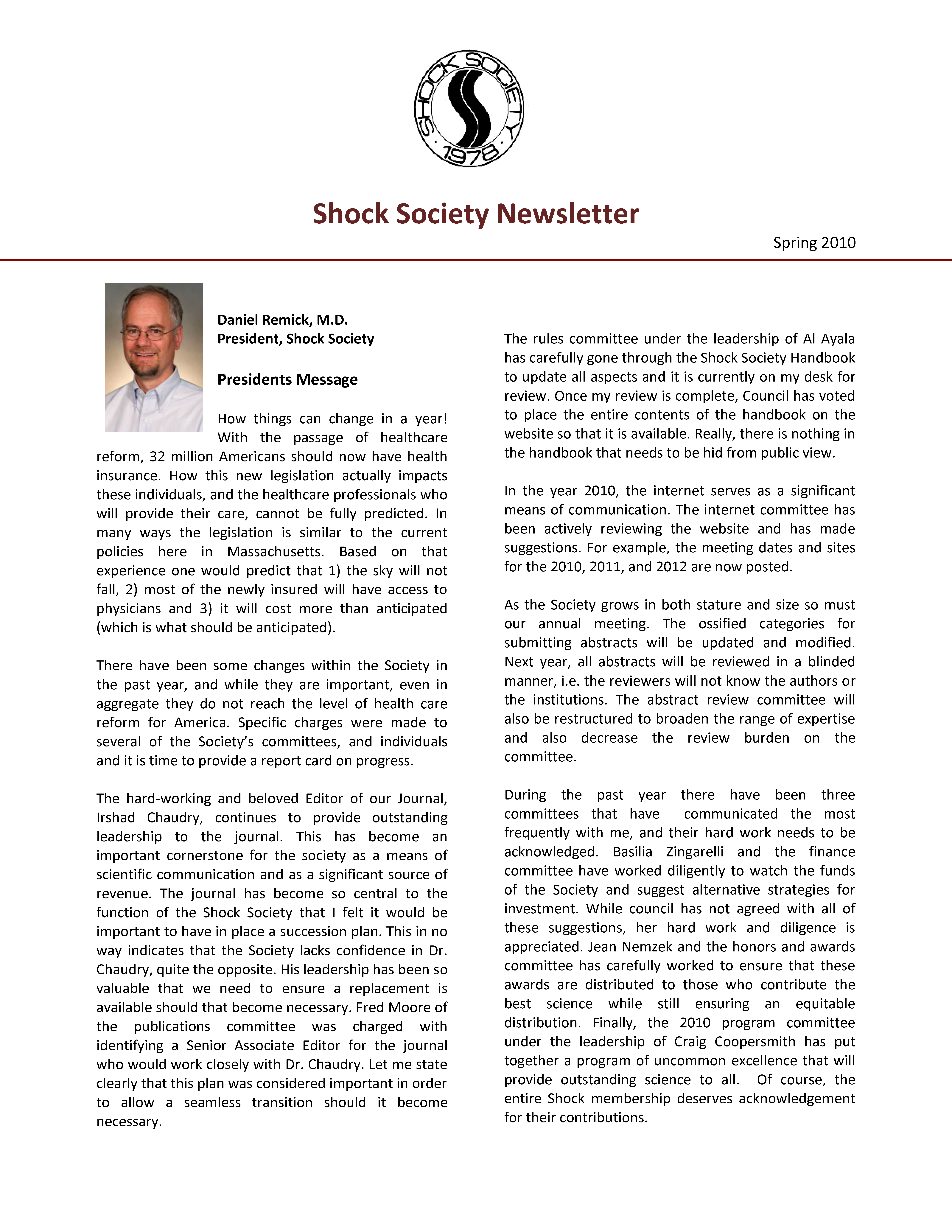 Spring 2010 Newsletter